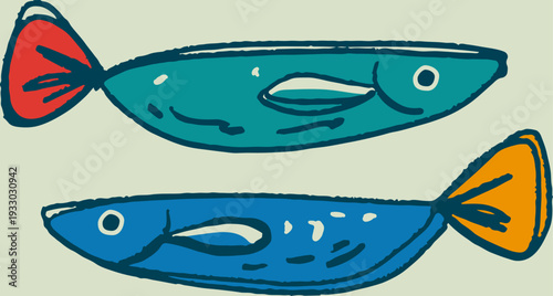 Mediterranean fish hand drawn design