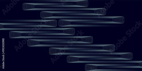 Modern dark blue abstract horizontal banner background with glowing geometric lines.Suitable for covers, brochures, presentations, flyers. vector