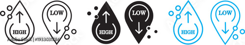 Low and high cholesterol icon vector .cholesterol icon with Low and high