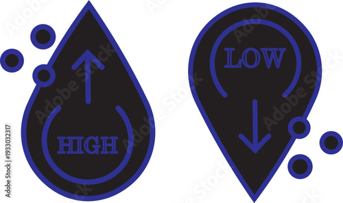Low and high cholesterol icon vector .cholesterol icon with Low and high