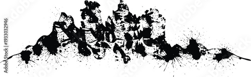 Abstract black inkblot illustration, Rorschach style vector art, psychological test graphic, symmetrical design element, modern abstract decor, creative interpretation image