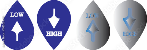 Low and high cholesterol icon vector .cholesterol icon with Low and high