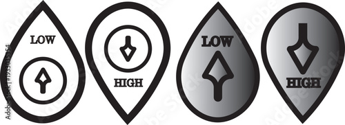 Low and high cholesterol icon vector .cholesterol icon with Low and high