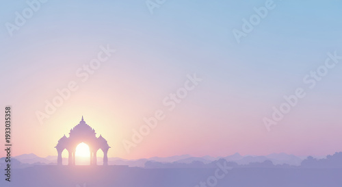 Sita Navami Temple Arch Dawn Background