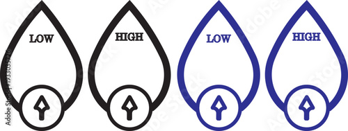 Low and high cholesterol icon vector .cholesterol icon with Low and high