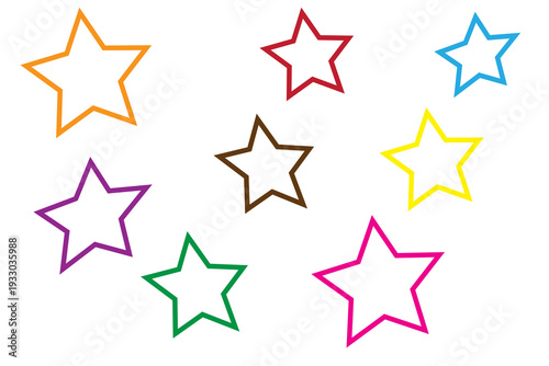 PNG Illustration Colorful star shapes isolated on transparent background