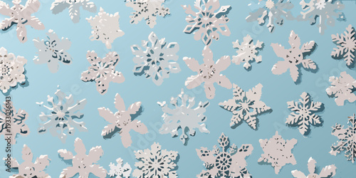 Abstract background featuring a repeating pattern of white snowflakes