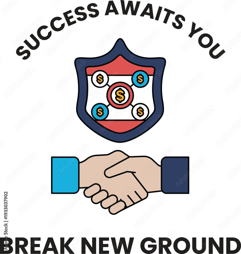 Fototapeta premium A white and black image of two hands shaking with the words 