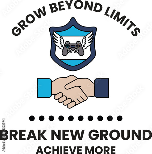 A logo for Grow Beyond Limits that says Break New Ground