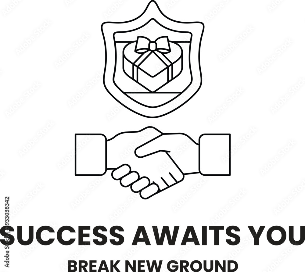 Obraz premium A black and white logo for a company that is about to succeed