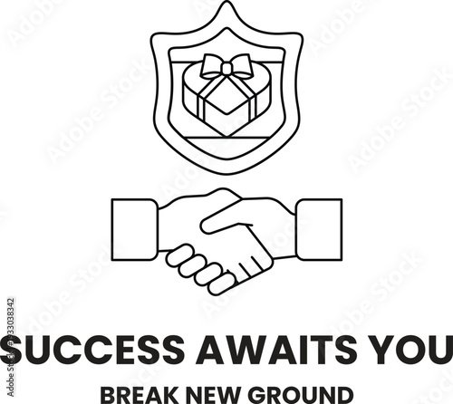 A black and white logo for a company that is about to succeed