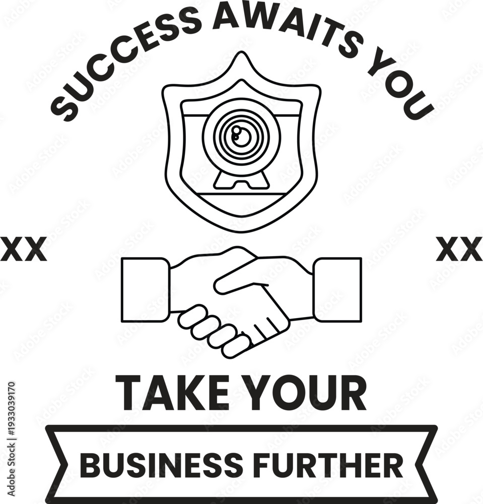 Fototapeta premium A black and white image of two hands shaking with the words 