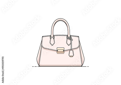 Elegant Leather Handbag With Gold Clasp And Delicate Handle A Classic Accessory For Style Conscious Individuals Isolated On White Background