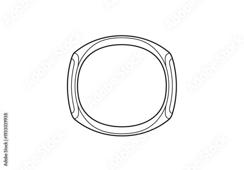 Abstract Geometric Shape With Rounded Corners And Internal Outline For Design Element 116 Characters