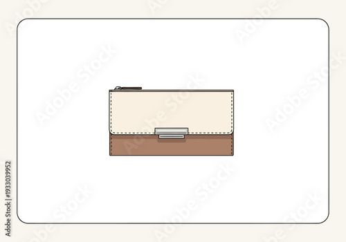 Stylish Woman Accessory Compact Bi Fold Leather Wallet With Metallic Clasp and Zipper Detail Clean Isolated Background For Fashion Commerce