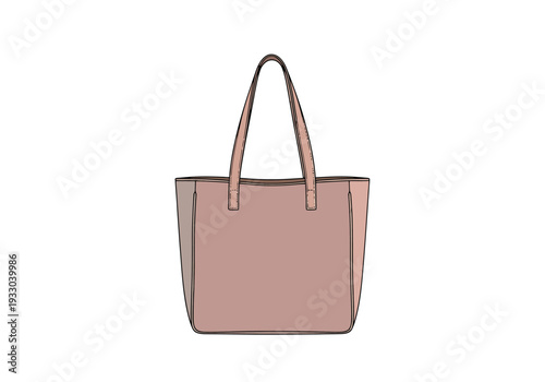 Modern Leather Tote Bag Design With Two Handles And Clean Lines Isolated On White Background For Fashion Commerce