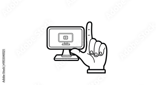 Computer Screen Play Button Media Concept