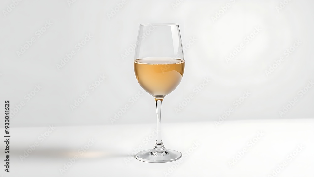 Fototapeta premium A white wine glass isolated on a clean, elegant background. bar promotions, beverage menus, designed for product packaging and bar promotions and food & beverage menus and cafe branding.