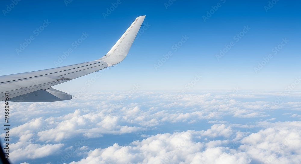 Obraz premium Flight Window Sky Background with Copy Space