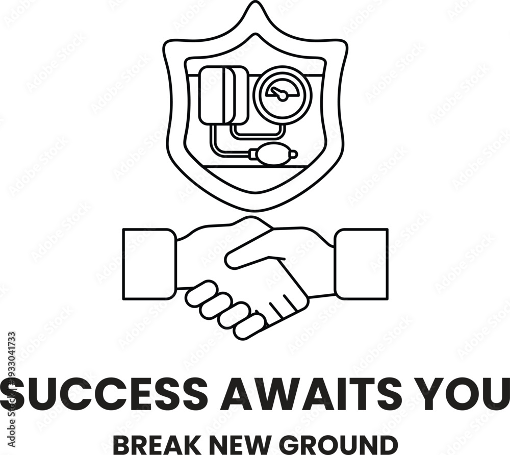 Obraz premium A black and white logo for a company that is about to succeed