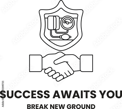 A black and white logo for a company that is about to succeed