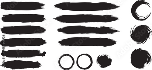 Brush stroke elements for graphic design
