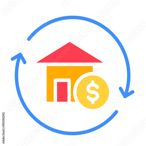 Resale Icon – Colorful vector illustration representing second-hand sales and product exchange