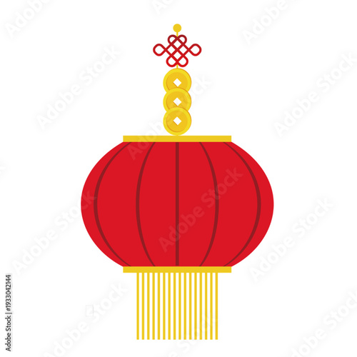 Chinese Lantern Icon – Red traditional lantern symbolizing celebration and good luck