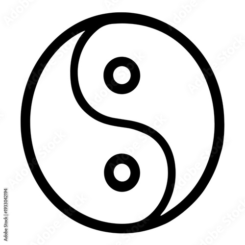Simple yin-yang icon. Balance, harmony and mindfulness symbol