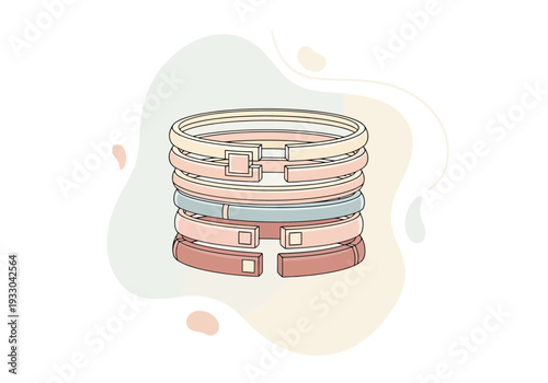 Stack Of Pastel Colored Belts With Buckles Arranged Artistically On A Light Abstract Background