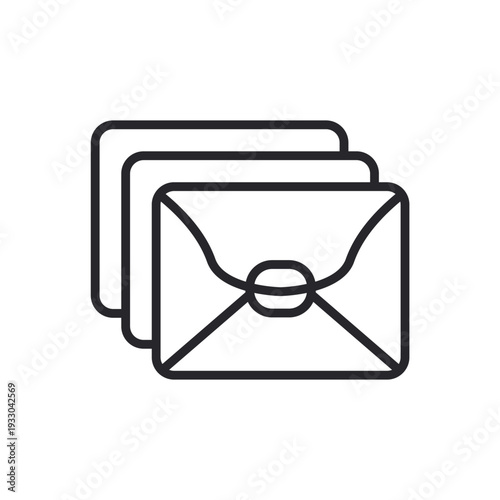 email message icons outline and Flat Style,transparent background