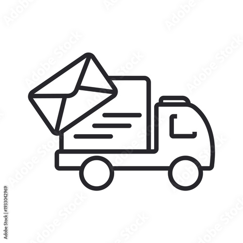 service mail icons outline and Flat Style,transparent background