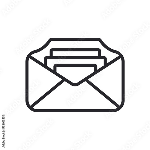 mailbox icons outline and Flat Style,transparent background
