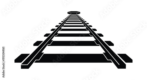 Abstract illustration of converging railroad tracks receding into the distance