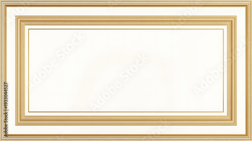 A beautifully ornate frame with intricate gold detailing and a blank canvas