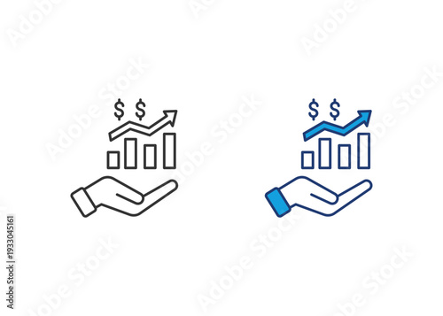 Increase Revenue Icon Set Multiple Style Collection