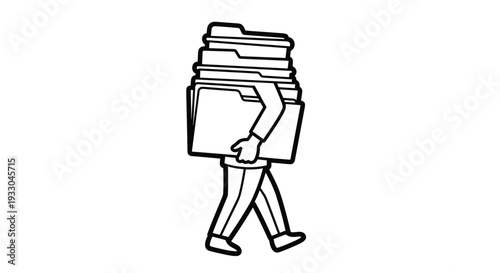 Files Burden Walking Burdened Document Management Overload