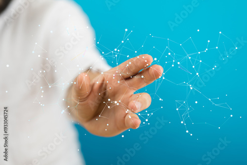 Hand reaching towards a dig...