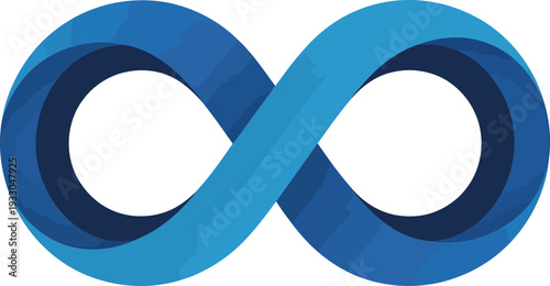 A blue infinity symbol on a clean background viewed from directly above