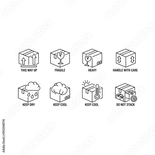 Shipping and Handling Icons: Protect Your Packages