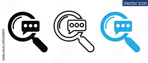 Professional vector icons for search and chat functions