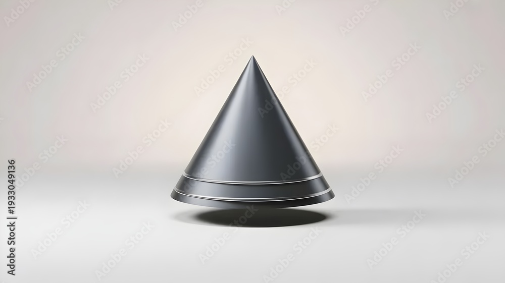 Fototapeta premium Geometric cone symbolizing foundational strength – Suitable for business ethics, solid investment, or professional reliability.