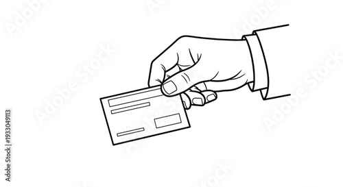 Hand Giving Business Card Corporate Transaction