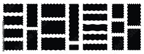 Vector wavy rectangles with red texture. Crayon drawn squares and rectangles with wavy rough edges. doodle hand drawn frames with irregular uneven shapes,irregular red text boxes