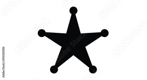 A stark black five pointed star design prominently displayed against a pure white background creating a bold silhouette high quality
