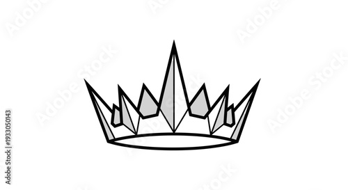 Simple Black Line Drawing of Crown.