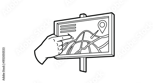 Hand Pointing Digital Map Navigation Planning Strategy