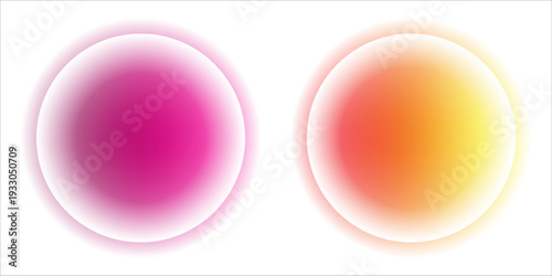 Multicolored blurred circles. Colorful bokeh lights. Abstract blurred background. Neon glowing spheres