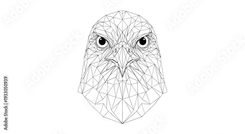 Geometric Low Poly Eagle Head Illustration.