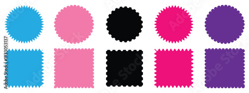 Set of blank rectangle and square Postage stamp frames. Postage stamp vector icons.Blank postage stamps borders vector set. templates, Postage stamp set,Mockup postage stamps